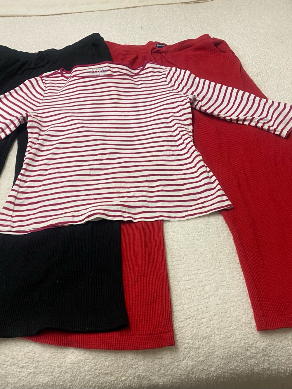 GAP Wide-Leg Pants Duo in Red & Black